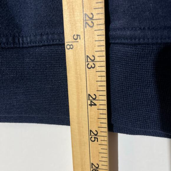 Vintage 90s Hunt Club Navy Blue Mock Neck Embroidered Pullover Sweater Womans L - Picture 7 of 8